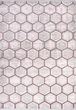 Arona Geometerik Gri Akrilik Makine Halısı