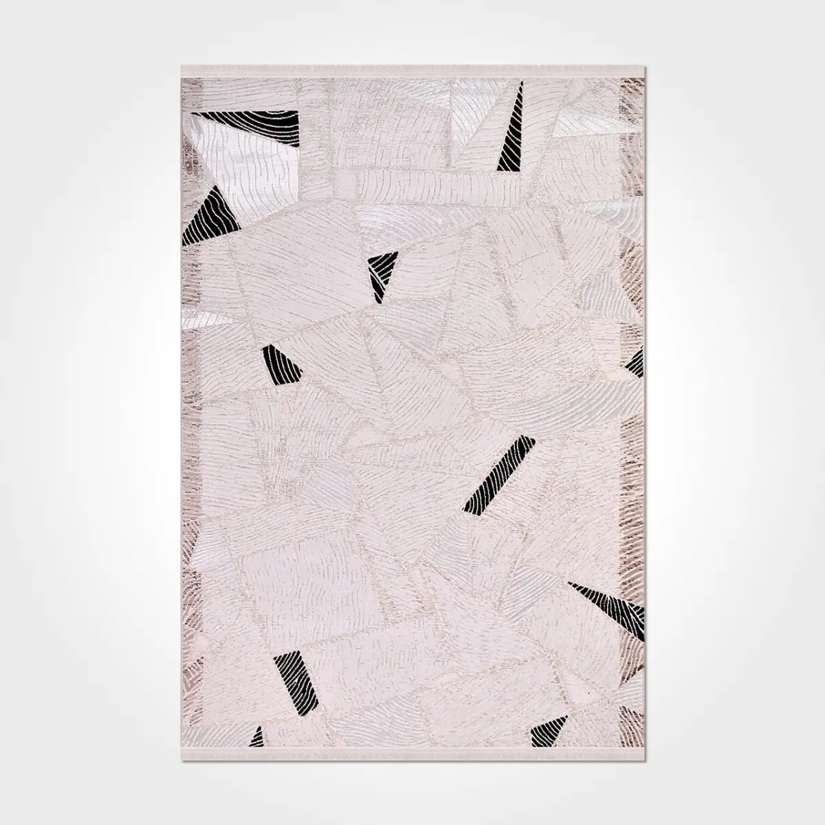 Erice Modern Krem Akrilik Makine Halısı - Görsel 2