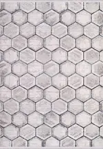 Lucera Geometrik Gri Akrilik Makine Halısı