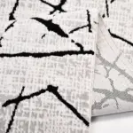 Fonni Modern Gri Polyester Kaydırmaz Taban Makine Halısı - Görsel 5