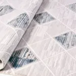 Ozieri Geometrik Gri Polyester Kaydırmaz Taban Makine Halısı - Görsel 4