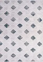 Ozieri Geometrik Gri Polyester Kaydırmaz Taban Makine Halısı