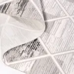 Osilo Geometrik Gri Polyester Kaydırmaz Taban Makine Halısı - Görsel 3