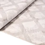 Nulvi Geometrik Krem Polyester Kaydırmaz Taban Makine Halısı - Görsel 5