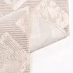 Nulvi Geometrik Krem Polyester Kaydırmaz Taban Makine Halısı - Görsel 3