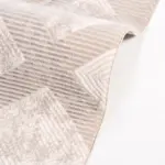 Nulvi Geometrik Krem Polyester Kaydırmaz Taban Makine Halısı - Görsel 4