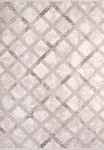 Nulvi Geometrik Krem Polyester Kaydırmaz Taban Makine Halısı