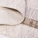 Tergu Modern Krem Polyester Kaydırmaz Taban Makine Halısı - Görsel 4