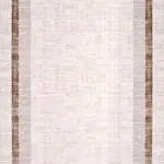 Tergu Modern Krem Polyester Kaydırmaz Taban Makine Halısı