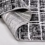 Pirna Modern Siyah Mikropolyester Pamuk Tabanlı Makine Halısı - Görsel 4