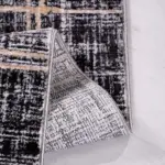 Görlitz Modern Siyah Mikropolyester Pamuk Tabanlı Makine Halısı - Görsel 3