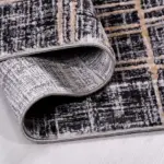 Görlitz Modern Siyah Mikropolyester Pamuk Tabanlı Makine Halısı - Görsel 4