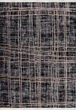 Görlitz Modern Siyah Mikropolyester Pamuk Tabanlı Makine Halısı