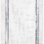 Labores Modern Gri Beyaz Polyester Kaydırmaz Makine Halısı