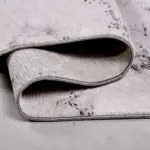 Kamenz Modern Gri Mikropolyester Pamuk Tabanlı Makine Halısı - Görsel 4