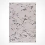 Kamenz Modern Gri Mikropolyester Pamuk Tabanlı Makine Halısı - Görsel 2