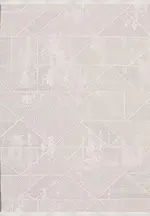 Calau Modern Bej Mikropolyester Pamuk Tabanlı Makine Halısı