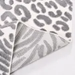 Raddusa Modern Beyaz Gri Loop ve Polyester Kaydırmaz Taban Makine Halısı - Görsel 3