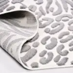 Raddusa Modern Beyaz Gri Loop ve Polyester Kaydırmaz Taban Makine Halısı - Görsel 4