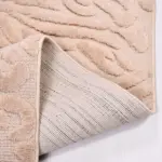 Murge Modern Krem Loop ve Polyester Kaydırmaz Taban Makine Halısı - Görsel 3