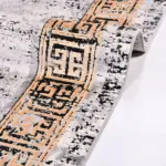 Scampia Çerçeveli Gri Viskon ve Akrilik Kaydırmaz Tabanlı Makine Halısı - Görsel 5