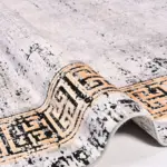 Scampia Çerçeveli Gri Viskon ve Akrilik Kaydırmaz Tabanlı Makine Halısı - Görsel 3