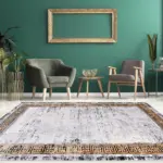 Scampia Çerçeveli Gri Viskon ve Akrilik Kaydırmaz Tabanlı Makine Halısı - Görsel 6