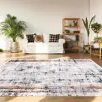 Pianura Çerçeveli Gri Viskon ve Akrilik Kaydırmaz Tabanlı Makine Halısı - Görsel 6