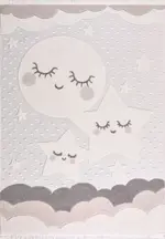 Elsau Figürlü Krem Polyester Pamuk Tabanlı Çocuk Halısı