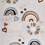 Gallen Figürlü Krem Polyester Pamuk Tabanlı Çocuk Halısı