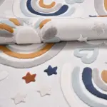 Gallen Figürlü Krem Polyester Pamuk Tabanlı Çocuk Halısı - Görsel 5