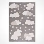 Reutte Figürlü Gri Polyester Pamuk Tabanlıı Çocuk Halısı - Görsel 2