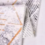 Miano Geometrik Gri Viskon ve Akrilik Kaydırmaz Tabanlı Makine Halısı - Görsel 3