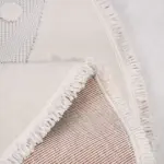 Lutry Figürlü Krem Polyester Pamuk Tabanlı Yuvarlak Çocuk Halısı - Görsel 3