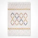 Caserta Geometrik Bej Polyester Loop ve Sisal İplikli Makine Halısı - Görsel 2