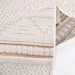 Solofra Geometrik Bej Polyester Loop ve Sasal İplikli Makine Halısı - Görsel 6