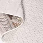 Solofra Geometrik Bej Polyester Loop ve Sasal İplikli Makine Halısı - Görsel 3