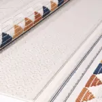 Solofra Geometrik Bej Polyester Loop ve Sasal İplikli Makine Halısı - Görsel 4