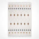 Flumeri Geometrik Bej Polyester Loop ve Sisal İplikli Makine Halısı - Görsel 2