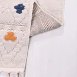 Flumeri Geometrik Bej Polyester Loop ve Sisal İplikli Makine Halısı - Görsel 3