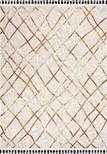 Nusco Modern Bej Polyester Loop ve Sisal İplikli Makine Halısı