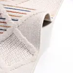 Lapio Geometrik Bej Polyester Loop ve Sisal İplikli Makine Halısı - Görsel 5