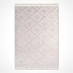Eclano Geometrik Krem Polyester Loop ve Sisal İplikli Makine Halısı - Görsel 2