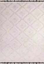 Eclano Geometrik Krem Polyester Loop ve Sisal İplikli Makine Halısı