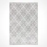 Adanero Geometrik Gri Polyester Pamuk Tabanlı Makine Halısı - Görsel 2