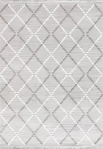 Adanero Geometrik Gri Polyester Pamuk Tabanlı Makine Halısı