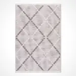 Avila Geometrik Gri Polyester Pamuk Tabanlı  Makine Halısı - Görsel 2