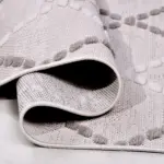 Avila Geometrik Gri Polyester Pamuk Tabanlı  Makine Halısı - Görsel 4