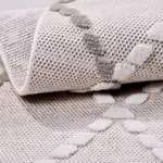 Avila Geometrik Gri Polyester Pamuk Tabanlı  Makine Halısı - Görsel 5