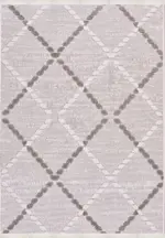 Avila Geometrik Gri Polyester Pamuk Tabanlı  Makine Halısı